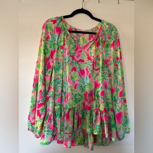 EUC Lilly Pulitzer Tensley Top - Catty Shack - Large